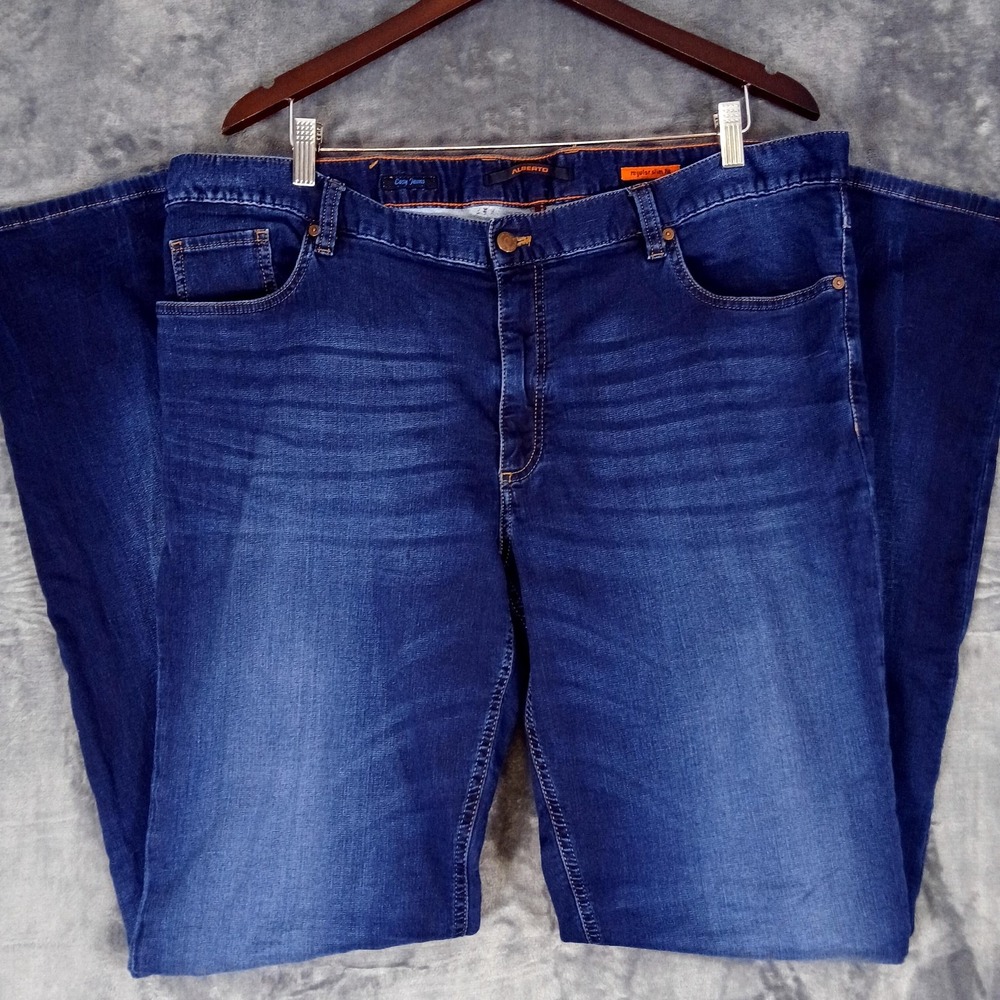 Alberto Pipe Jeans Mens 40x36 Blue Cosy Regular Slim‎ Fit Stretch Denim